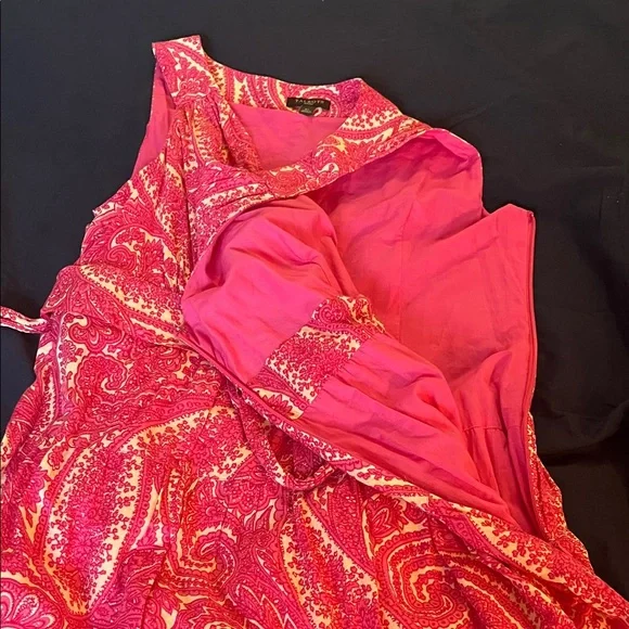 100% Cotton Talbots Petites size 8 petite Pink Paisley Maxi Dress natural fibers
